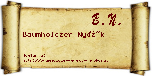 Baumholczer Nyék névjegykártya